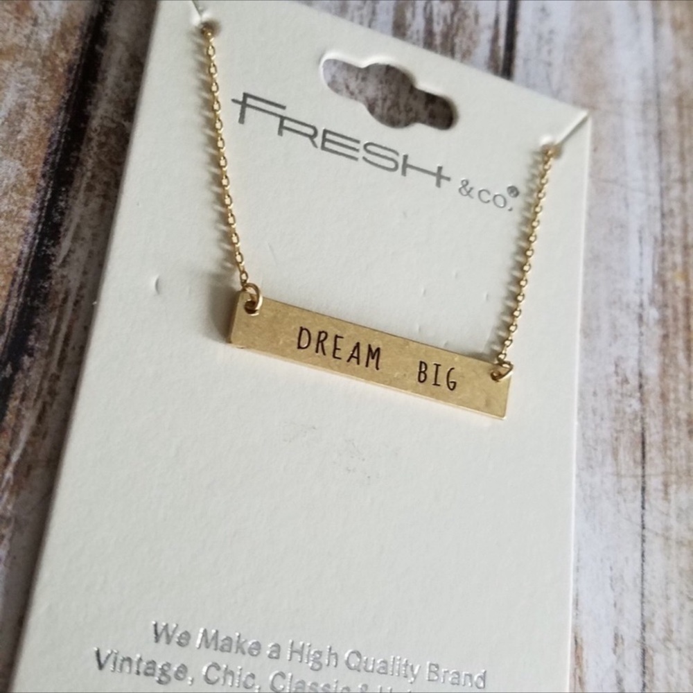 🌟3/$30🌟Dream Big gold tone stamped necklace - Picture 5 of 6